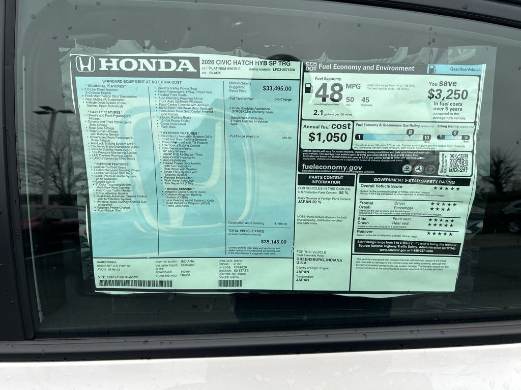 2026 Honda Civic Hybrid Sport Touring