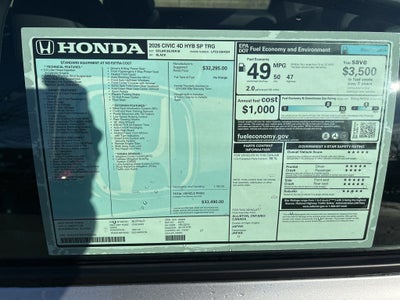 2026 Honda Civic Hybrid Sport Touring