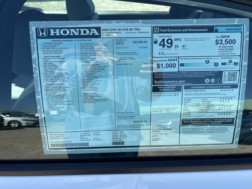 2026 Honda Civic Hybrid Sport Touring