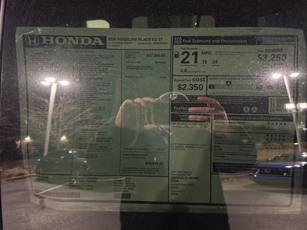 2026 Honda Ridgeline Black Edition